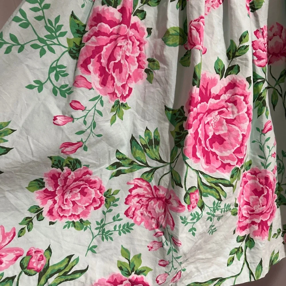 Gymboree Girls Floral Dress Aqua Pink Peony‎ Ruffle Sleeveless Party Size 10